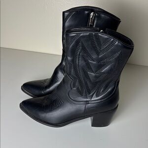 Princess Polly Black Western Ankle Boots